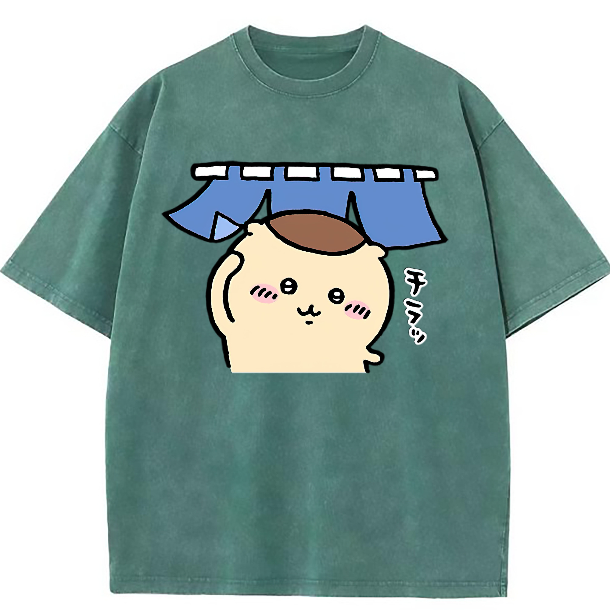 （画像用） ちいかわ くりまんじゅう Chii-kawa kuri manjū 綿100% ヴィンテージ風 半袖Tシャツ（フロントプリント）
